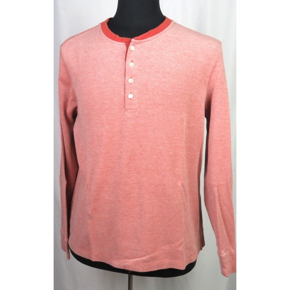UNTUCKit Long Sleeved Light Orange Knit Pull Over Henley Shirt Men's Large - Picture 3 of 8